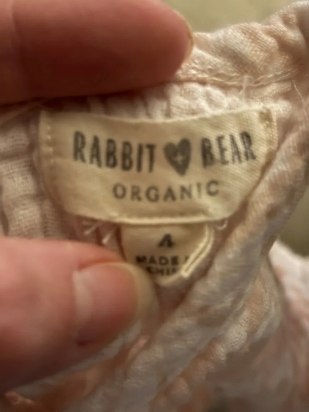 Rabbit + Bear Organic Pink Muslin Flutter-Sleeve Dress